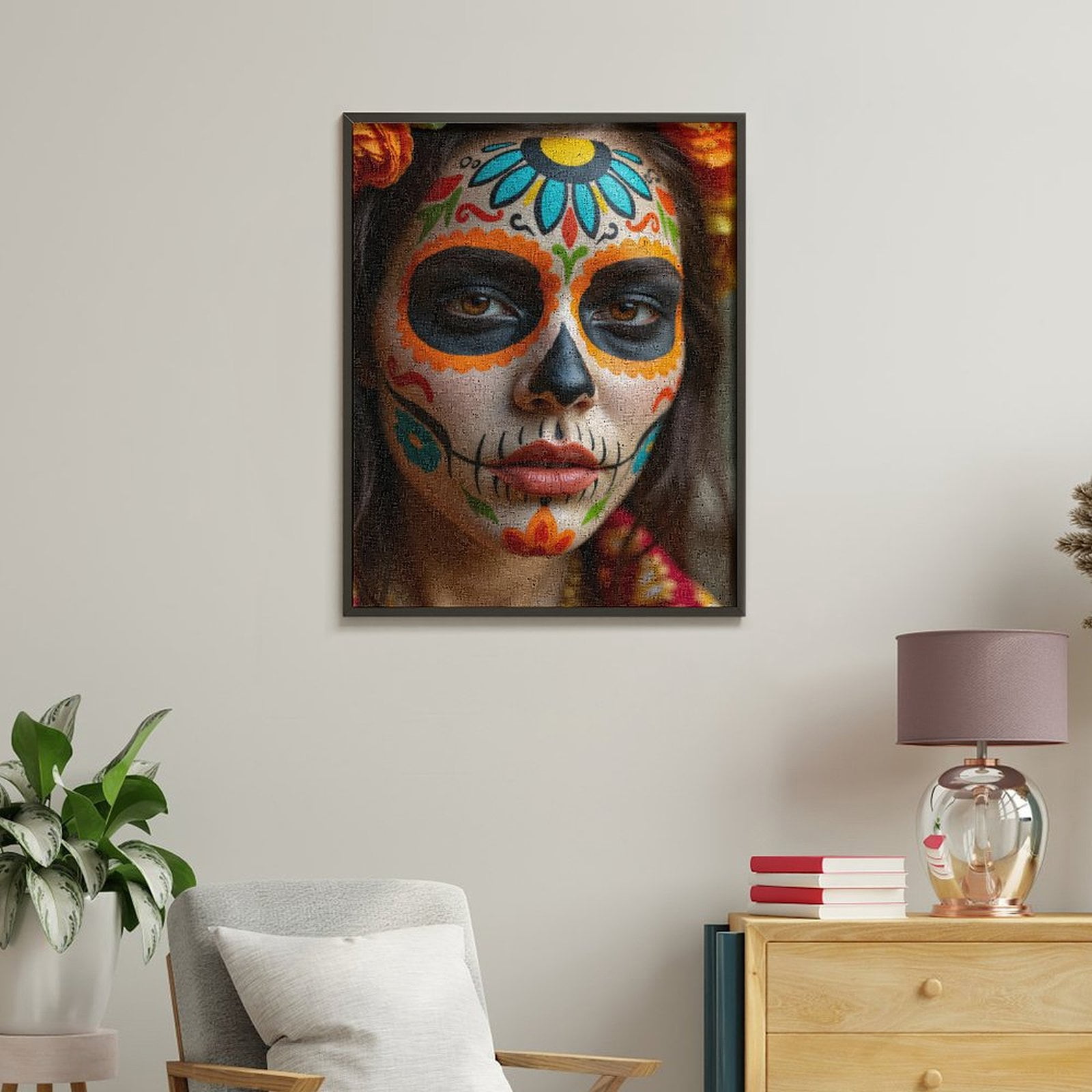 Paint By Numbers Kit for Adults Beginner - DIY Colorful Face Art Design Canvas Painting Kits for Adults, Frameless Paint By Number for Adults for Home Wall Decor 16x20 Inch