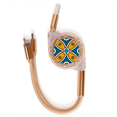 thumbnail image 1 of Flor patron de estilo abstracto de Marruecos Cable de carga telescópico múltiples USB tres en uno, 1 of 3