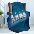 thumbnail image 4 of Anna Soft Flannel Fleece Throw Blanket, Birthday Candles with Little Stars in Shape of Letters Newborn Girls Name, Cozy Plush for Indoor and Outdoor Use, 60" x 80", Blue and Multicolor, by Ambesonne, 4 of 5