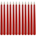 thumbnail image 1 of SASABAXI 12 Pcs Bougies Effilées Réalistes à Piles Rouges PP pour Noël et Festivals, 1 of 7