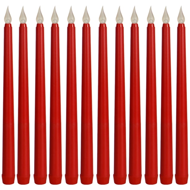 Velas eléctricas con pilas, velas cónicas, luces LED sin llama, 12 Uds.
