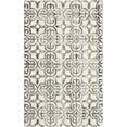 thumbnail image 2 of Safavieh Dip Dye Flower Distressed Wool Area Rug, Ivory/Charcoal, 6' x 9', 2 of 7