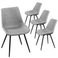 thumbnail image 2 of Topeakmart Faux Leather Dining Chairs with Metal Legs, Set of 4, Gray, 2 of 7