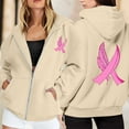 thumbnail image 2 of Sweatshirt for Women Casual Oversized Hoodie Fit Women's Zip Up Hoodie Pullover Cancer Awareness Month Long Sleeve Pocket Drawstring Casual Sweatshirt For Everyday Wear, 2 of 6