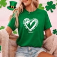 thumbnail image 2 of LEKWK Womens St Patricks Day Shirt Heart Clover Sketch Graphic Tees Short Sleeve Summer Tops Round Neck Scalloped Edge Print Holiday Wear, 2 of 7