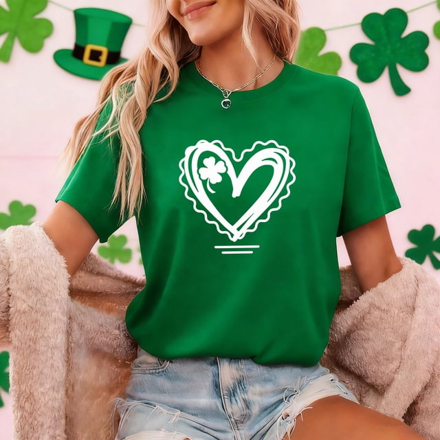 Uootdi T-Shirts de la Saint-Patrick pour Femmes Manches Courtes Col Rond Imprimé Graphique de Vacances Coupe Ample Célébrations de Parade Chemises Décontractées Quotidiennes Cadeau