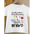 thumbnail image 3 of Youngsters' Cartoon Print Cotton T-Shirt, 100% Breathable Crew Neck Short Sleeve Top, Casual Summer Tee for Boys, Regular Fit Pullover with Fun Text - No Chest Pad, Cute T Shirts, 3 of 5