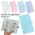 thumbnail image 3 of Anti-oxidation Jewelry Storage Albums Desktop Drawer Organizer Transparent Necklace Bracelet Ring Book Holder Jewelry Bag blue 240 Slots, 3 of 6