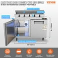 thumbnail image 2 of VEVOR Réfrigérateur Commercial, Table de Préparation de Sandwich et Salade 48 Pouces, Station de Préparation de Nourriture Réfrigérée en Acier Inoxydable de 12,85 Pi3 d'Épaisseur avec 12 Planches à Découper, Réfrigérateur à 2 Portes pour Restaurant, Bar, Magasin, 2 of 9