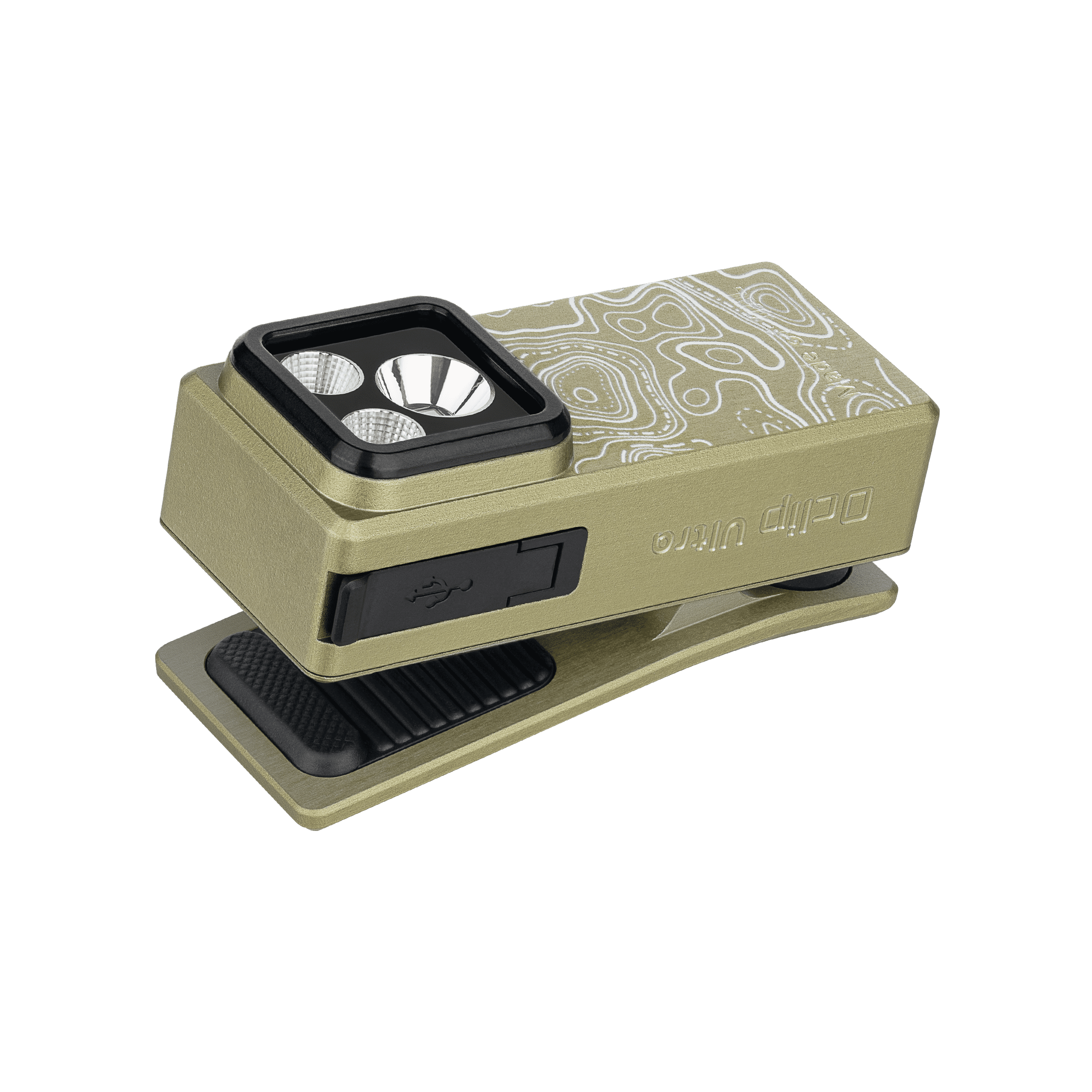 Olight Oclip Ultra Olive Topo Clip on light, Flood, Spot, & UV Modes, 500 Lumens