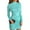 Cyan, variant on Women's High-Neck Casual Long Sleeve Floral Printed Slim-Fit Dress for Spring and Autumn Outings,Army Green,L