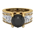thumbnail image 4 of Black Diamond Engagement Rings for Women 7.30 mm 4.85 carat Past Present Future Style 14K Gold (G,SI), 4 of 5
