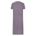 thumbnail image 6 of Fartey Women's Long House Dress Zipper Front Robes Loose Casual Short Sleeve Nightgown Funny Dots Print Nightdress Full Length Loungewear with Pockets Purple L, 6 of 8