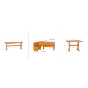 Linon Chelsea 3-Piece Farmhouse Indoor Corner Dining Nook with Storage, Natural