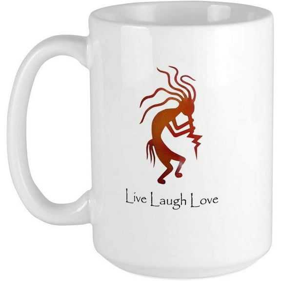 Kokopelli Live Laugh Love Large Mug Ceramic Coffee Mug, Tea Cup 15 oz