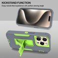 thumbnail image 6 of CoverON For Apple iPhone 15 Pro Phone Case, Military Grade Heavy Duty Full Body Kickstand Cover, Gray, 6 of 8