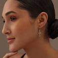 thumbnail image 3 of LeCalla 925 Sterling Silver Fishhook Cross Drop Dangle Earrings Jewelry Gifts for Women and Teen 35MM, 3 of 12