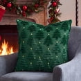 thumbnail image 4 of Smile Bee 18x18 Christmas Throw Pillow Covers Set of 2, Soft Plush Faux Wool Decorative Pillow Covers for Sofa Bedroom, Christmas Green, 4 of 5