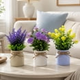 thumbnail image 5 of Bcylexb 6 Pack Artificial Potted Plants, Lifelike Faux Small Flower Arrangements with Green Leaves in Pots Fake Flowers for Desk Shelf Office Home Indoor Decor, 5 of 6