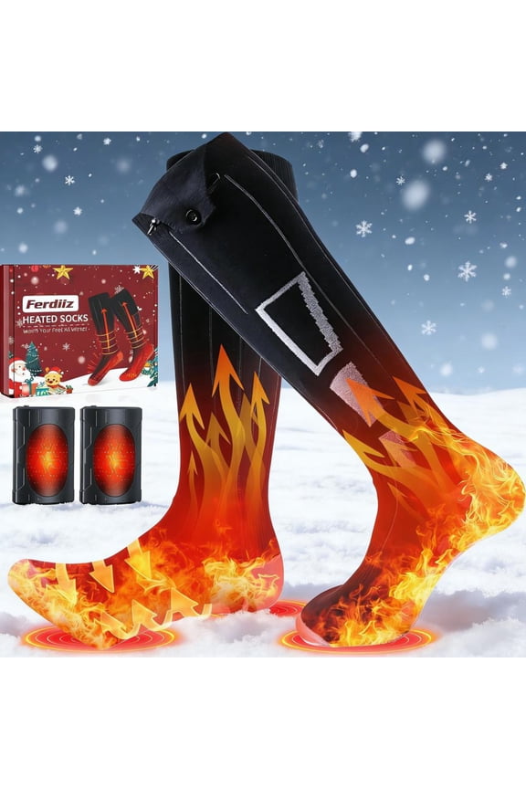 Heated Socks for Men & Women - Electric Heated Foot Warmers, Rechargeable (Up to 8H Use), Washable, App-Controlled, Ideal for Winter Outdoor Skiing & Hunting