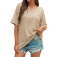 thumbnail image 5 of Summer V Neck Women Short Sleeved Solid T Shirt Tops, 5 of 5