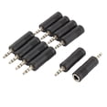thumbnail image 1 of 3.5mm Stereo Male to 6.35mm Female Jack Headphone Microphone Adapter Black 10pcs, 1 of 2