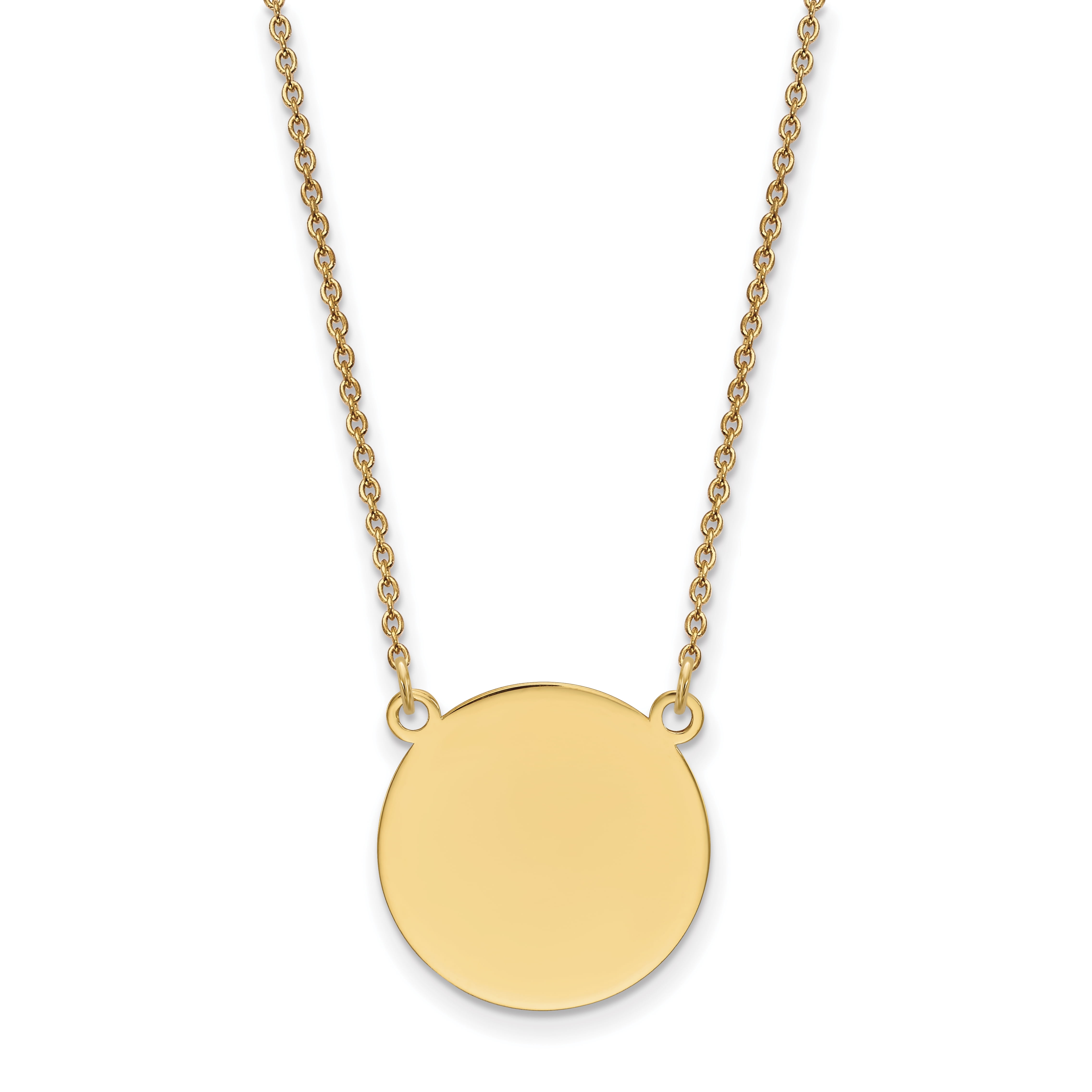 14K Yellow Gold Etched .027 Gauge Engravable Round Disc Charm