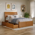thumbnail image 2 of AFI Portland Full Wood Platform Bed with Footboard and Storage Drawers, Light Toffee, 2 of 14