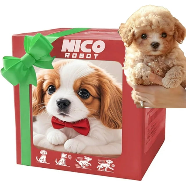 Chien Robot - Chiot Robot, Nico Mon Chiot Robots Réalistes, Chiens Robots Qui Agissent comme un Vrai Chien Réaliste, Jouet Chiot en Peluche Électronique Interactif (a)
