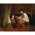 thumbnail image 2 of Karl Böheim 18x15 Black Ornate Wood Framed Double Matted Museum Art Print Titled - Caring Sister (1867), 2 of 5