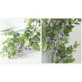 thumbnail image 3 of Trenza de ratán artificial con flor de plástico, hoja de eucalipto, hoja de plata, decoración del hogar de boda, flor púrpura JM, 3 of 5