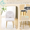 thumbnail image 6 of UBesGoo Modern Armless Makeup Chair Comfy Cute Accent Chair, Faux Rabbit Hair Vanity Chair for Office Living Dining Room, White, 6 of 9