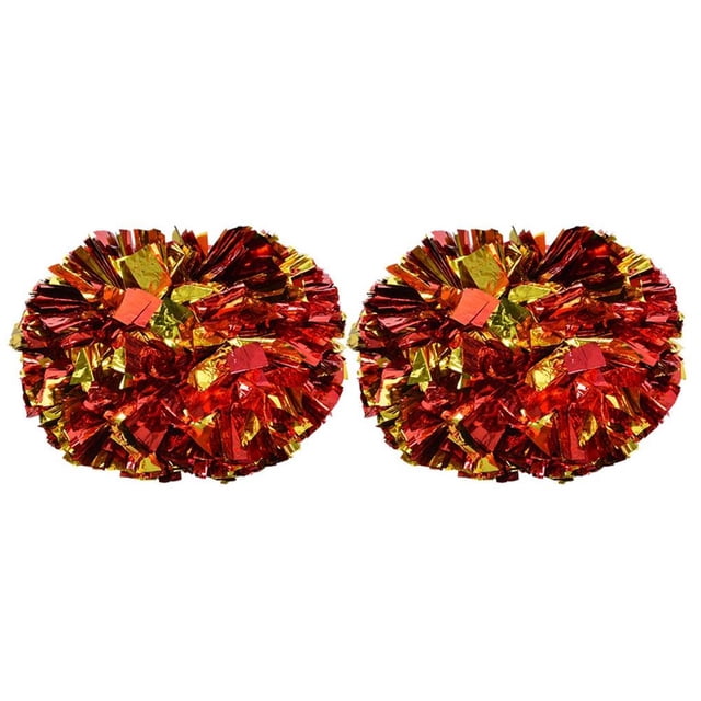 Pom Poms Pompones Para Dance Party School Sports Competition (Rojo + Oro) Yuarrent OD004595-00