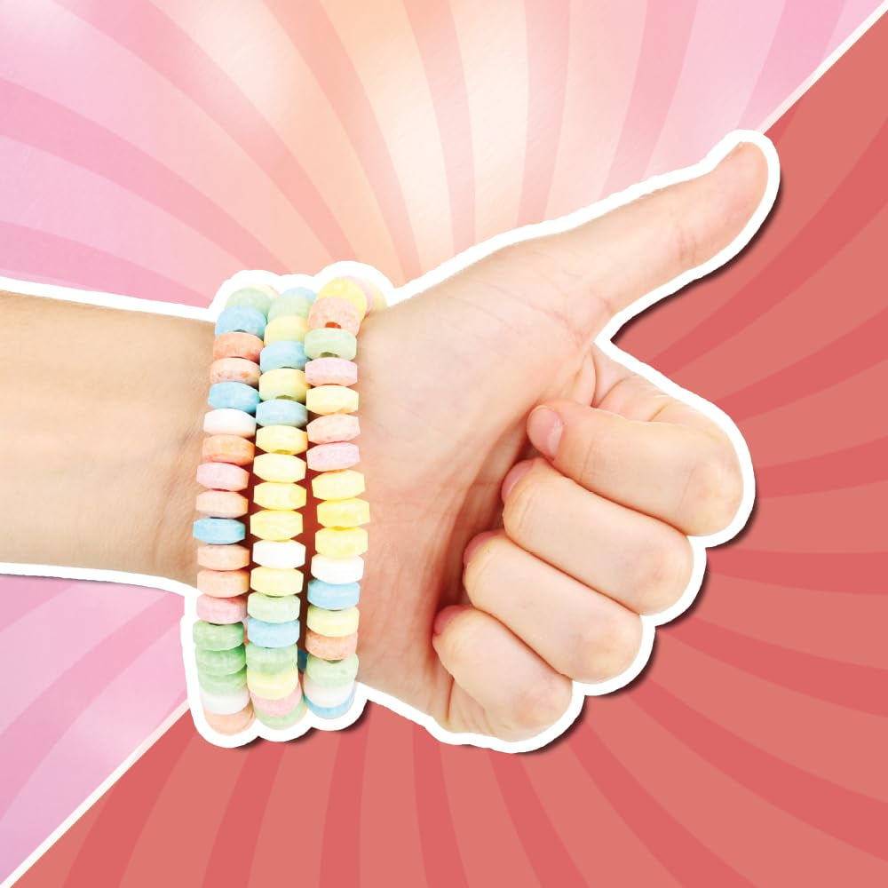 110 Candy Bracelets Individually Wrapped, Vintage Candy Jewelry for Kids, Perfect Pastel Addition to your Buffet, Princess-Themed Goody Bags, by 4YoreElves, Pack of 110 x 0.4