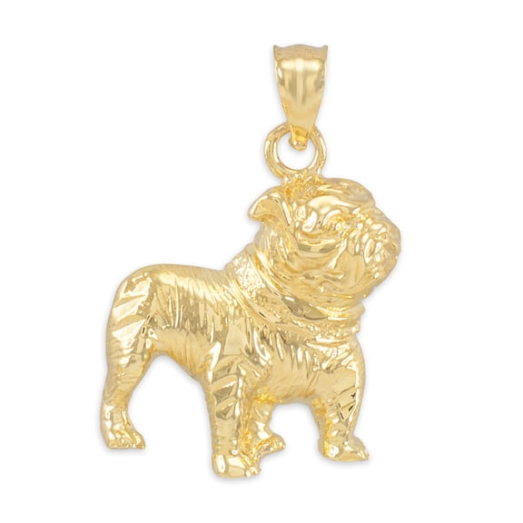 Solid Gold Bulldog (10K Yellow Gold, Pendant)