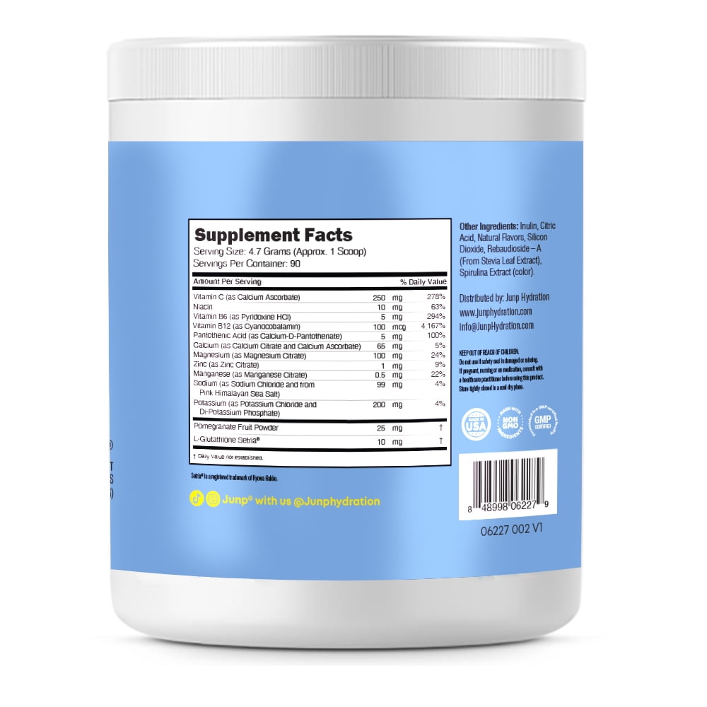JUNP Hydration Electrolyte Powder, Electrolytes Drink Mix, Hydration Mix, Sugar Free, Gluten Free, 0 Calories, 0 Carbs, Keto Friendly, NON-GMO, Kosher, 90 Servings. (Berry Lemonade)