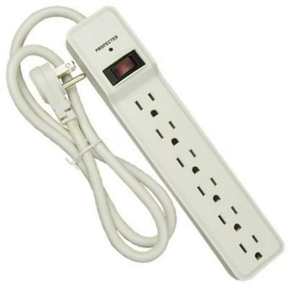 Kab Enterprise 264297 6-Outlets Surge Protector, White