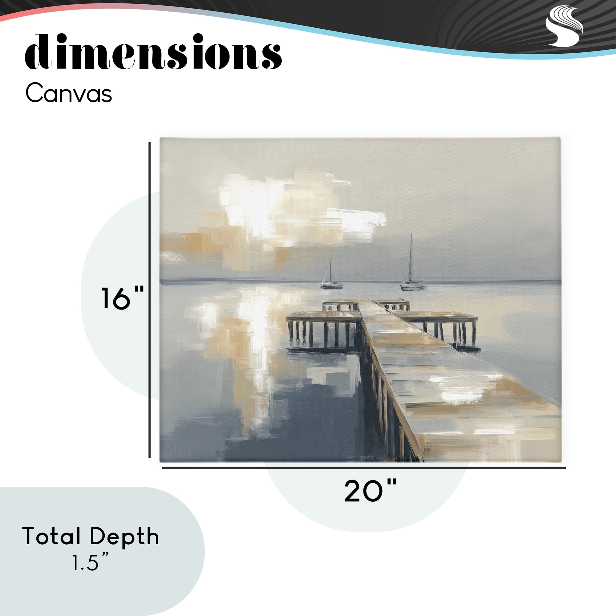 Stupell Industries Pier with Two Boats Seascape Canvas Wall Art, design by Kim Curinga