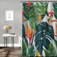 thumbnail image 2 of Orinice Shower Curtain with Hook Tropical Jungle Nature Palm Leaves Bird of Paradise Plant Watercolor Hawaii 54x72 Inch Stall Size Bathroom Waterproof Decoration 69x72, 2 of 7
