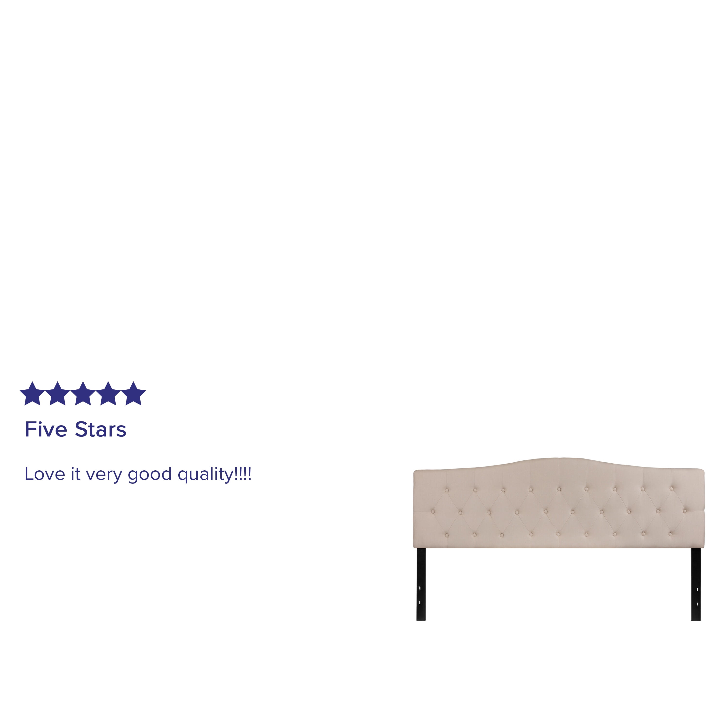 Flash Furniture Cambridge Tufted Upholstered King Size Headboard in Beige Fabric