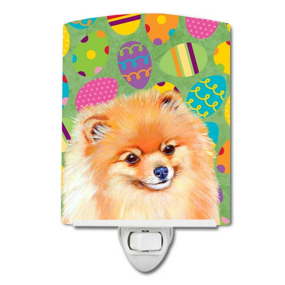 Caroline's Treasures LH9440CNL Pomeranian Easter Eggtravaganza Ceramic Night Light, 6x4x3", multicolor