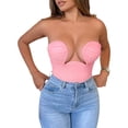 thumbnail image 1 of Txlixc Blusa cilíndrica para mujeres, blusa de cintura de color sólido sin tirantes y sin mangas Txlixc chic, 1 of 8