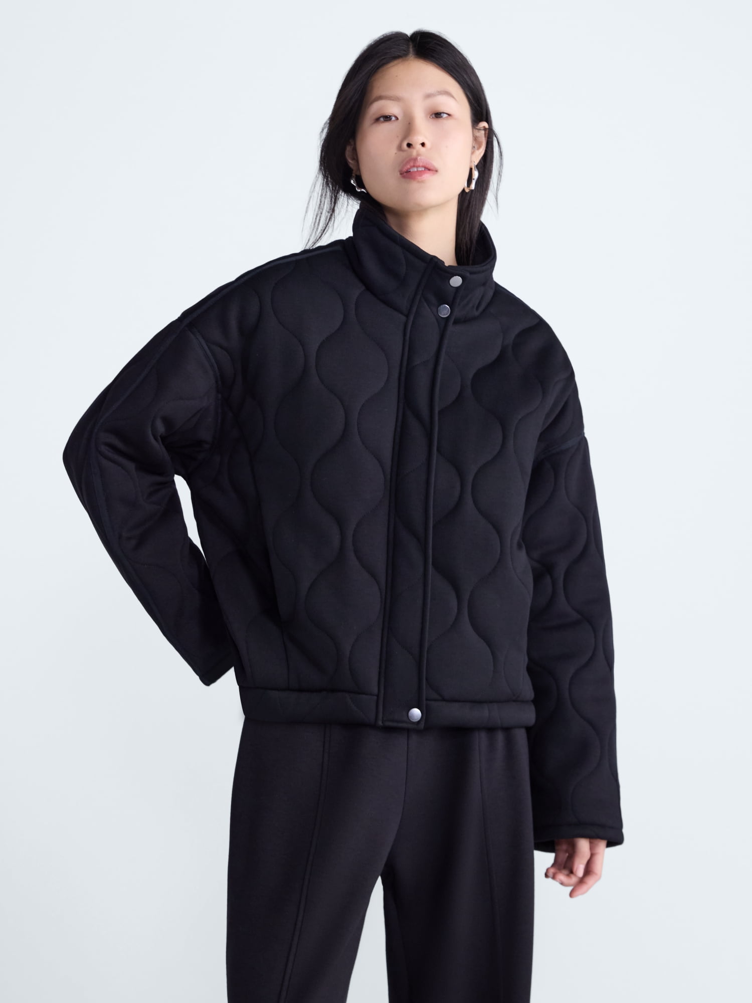 Scoop Women's and Women's Plus Scubaknit Quilted Jacket, Sizes XS-4X