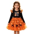 thumbnail image 2 of Halloween Dresses for Girls Pumpkin Letter Print Mesh Tutu Princess Dress Long Sleeve Crewneck Casual Tutu Dress for Girl Size 7-8Y, 2 of 9