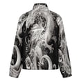 thumbnail image 6 of Jackets for Women Winter Coat Jackets Flannel Stand Collar Jacket(Intricate Silver Dragon Design,Size:S-4XL), 6 of 7