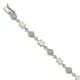 925 Sterling Silver Rhodié Blanc Créé Opale and Cubic Zirconia Bracelet – image 1 sur 2