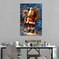 thumbnail image 3 of Christmas Santa with Deer Wall Art Picture Painting Poster Canvas Print Posters Artworks Bedroom Living Room Decor 16x24inch(40x60cm), 3 of 6