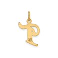 thumbnail image 3 of 14k Yellow Gold Script Initial T Pendant for Women, Polished and Brushed Finish, Diamond-Cut Monogram Charm, Minimalist Alphabet Jewelry for Everyday Wear or Name Necklaces, 3 of 6