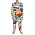 thumbnail image 3 of Balery Colorful Abstract Bumper Cars Pattern Pajama Sets for Men Long Sleeve 2 Piece Sleepwear Loungewear Sets Soft PJ's with Pockets Long Sleeve Comfy Pj Sets-Large, 3 of 7