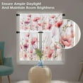 thumbnail image 3 of Watercolor Floral Kitchen Curtains Pink Window Curtains Valance and Tier Set 36 Inch, Spring Flowers Rod Pocket Short Tier Curtain, Modern Ink Artistic Small Cafe Curtains for Kitchen Decor, 3 of 6